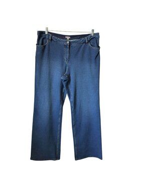 J Jill Womens Jeans Size 18 Tall Wide Straight Leg High Rise Blue Denim Stretch